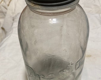 Vintage Mason Jar Presto supreme half gallon jar with zinc lid