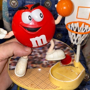 Vintage M&M Red Basketball Player Dunking a Ball Candy Dispenser