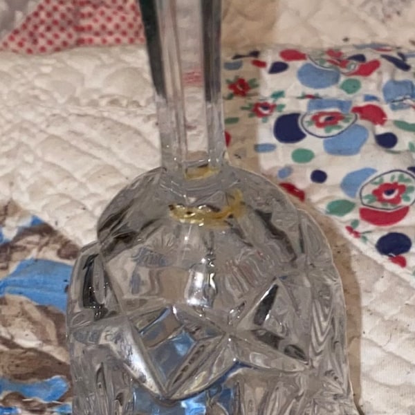 Cut Glass Clear ANTIQUE Bell Possibly fostoria glass
