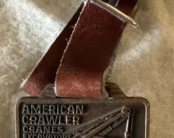 American Hoist St Paul MN Crawlers Excavators Cranes Mining Shovel Brass Pocket Watch Fob vintage