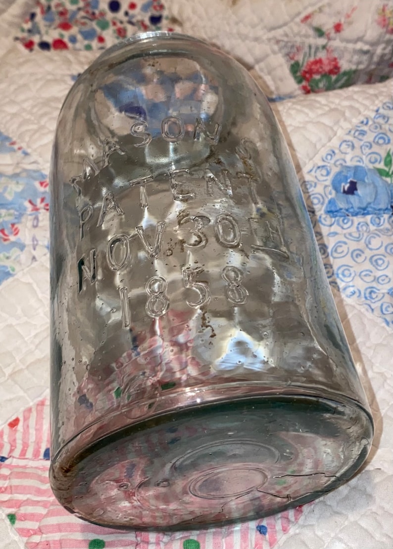 MASON'S Patent NOV. 30TH 1858 Ball Lite Aqua Blue Quart Jar Wild Errors
