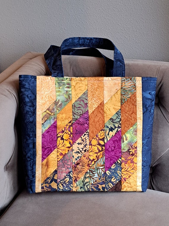Quilted Tote Bag One-of-a-kind Unique and Handmade 