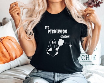 Unisex Funny Halloween Pickleball shirt, Pickleball Spooky Ghost tshirt, Funny Halloween Ghost t-shirt, Funny Pickleball Halloween T shirt