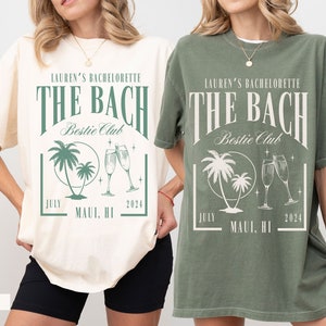Personalized bachelorette comfort colors, cocktail party shirts, bach club shirts, bride shirts, beach party shirts, Charleston bachelorette