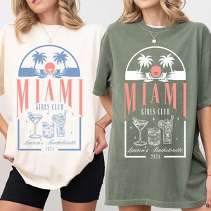 Miami Bachelorette Shirt Custom Location Bachelorette Party Shirt Beach Bachelorette Tshirt Personalized Tropical Bachelorette Bridal Party