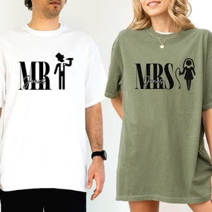 Comfort Colors® Bride and Groom Shirts, Custom Honeymoon Shirts, Just Married T-Shirt, Funny Mr and Mrs tees, Engagement Tees, Wedding Gift