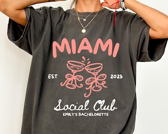 Miami Bachelorette Shirt Custom Location Bachelorette Party Shirt Beach Bachelorette Tshirt Personalized Tropical Bachelorette Bridal Party