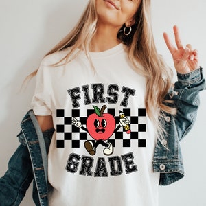 Retro First Grade Teacher Shirt, 1st Grade Teacher Tee, First Day of School Matching TShirt, New Teacher Gift, Teacher Squad, Back to School