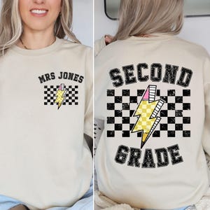 Personalized Second Grade Teacher Sweatshirt,  Custom Name 2nd Grade Teacher Sweatshirt, Personalized Second Grade Teacher Gift, New Teacher