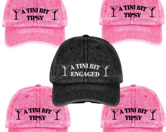 Embroidered Custom Bachelorette Vintage Hat, Custom Bridal Party Hats, Bachelorette Party Hats, Embroidered Matching Bridesmaid Vintage Hats