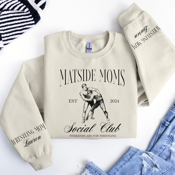 Personalized Wrestling Mom Sweatshirt, Custom Wrestling Sweatshirt, Personalized Wrestling Sweater, Wrestling Mom Social Club Sweatshirt