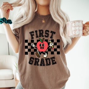 Retro First Grade Teacher Shirt, 1st Grade Teacher Tee, First Day of School Matching TShirt, New Teacher Gift, Teacher Squad, Back to School