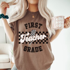 Retro First Grade Teacher Shirt, 1st Grade Teacher Tee, First Day of School Matching TShirt, New Teacher Gift, Teacher Squad, Back to School