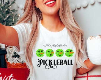Womens Pickleball Christmas Shirt, Cute Pickleball T-shirt, Pickleball lover Christmas tshirt, Pickleball Shirt for Mom Pickleball Mom shirt