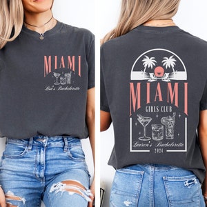 Miami Bachelorette Shirt Custom Location Bachelorette Party Shirt Beach Bachelorette Tshirt Personalized Tropical Bachelorette Bridal Party