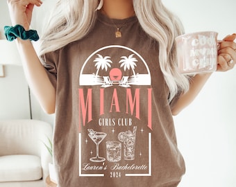 Miami Bachelorette Shirt Custom Location Bachelorette Party Shirt Beach Bachelorette Tshirt Personalized Tropical Bachelorette Bridal Party
