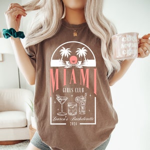Miami Bachelorette Shirt Custom Location Bachelorette Party Shirt Beach Bachelorette Tshirt Personalized Tropical Bachelorette Bridal Party
