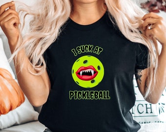 Funny Halloween Pickleball shirt, Pickleball Spooky Vampire tshirt, Womans Cute Vampire Halloween t-shirt, Pickleball lover Halloween Tshirt