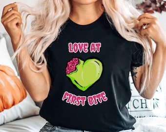 Funny Zombie Heart Halloween Shirt, Green Zombie Heart t-shirt, Spooky Halloween tshirt, Halloween funny tee, Zombie lover tee for Halloween