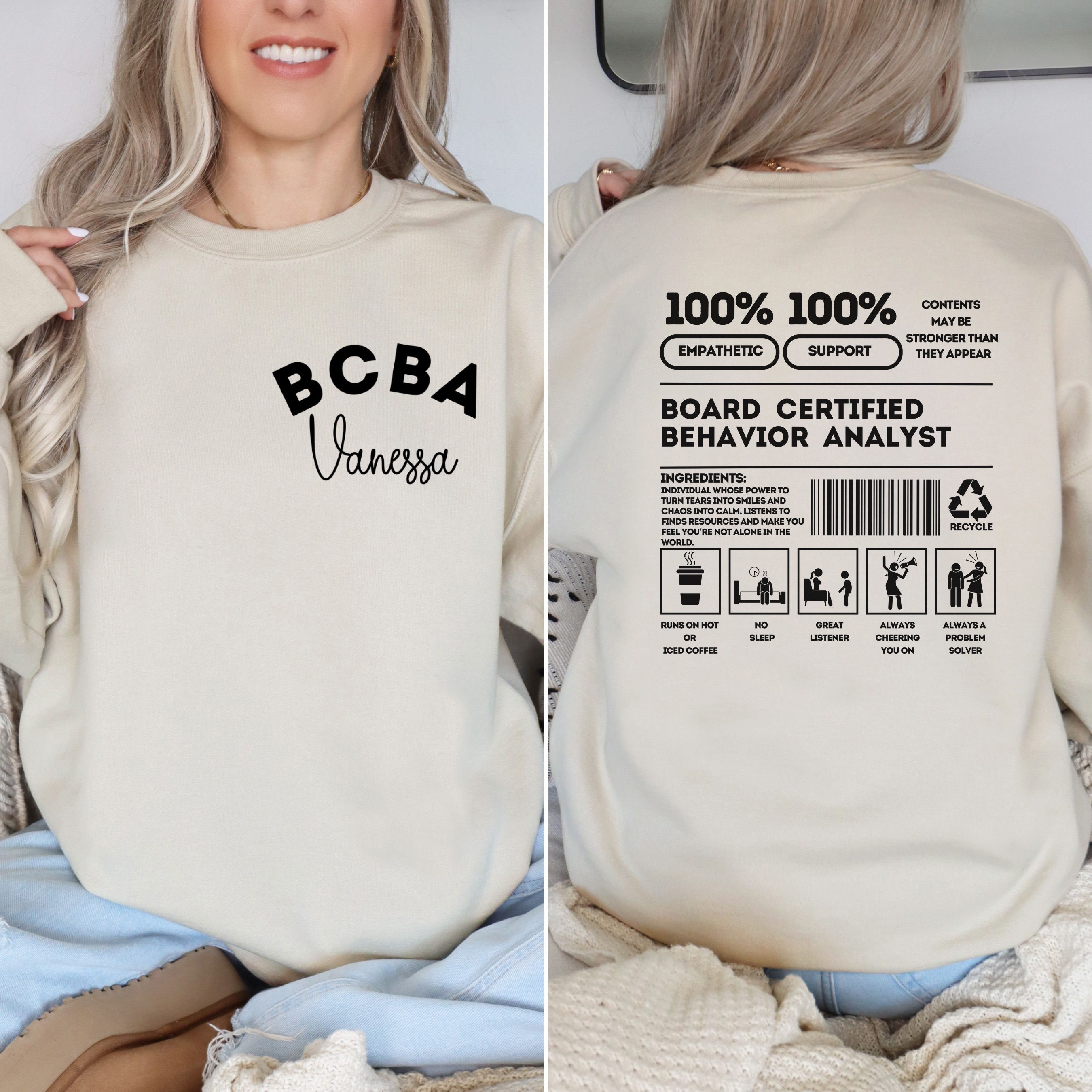 Board Certified Behavior Analyst Sweatshirt, Behavior Analyst Shirt ...