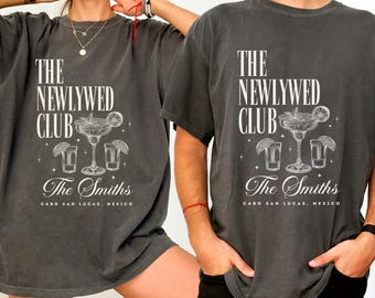 Custom Newlywed Couples Shirts, Couples Honeymoon Vacation Shirts, Just Married Shirt, Personalized  His & Hers Shirts, Honeymoon Vibes Tee