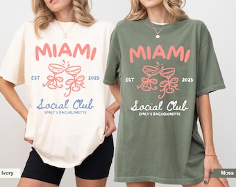 Miami Bachelorette Shirt Custom Location Bachelorette Party Shirt Beach Bachelorette Tshirt Personalized Tropical Bachelorette Bridal Party