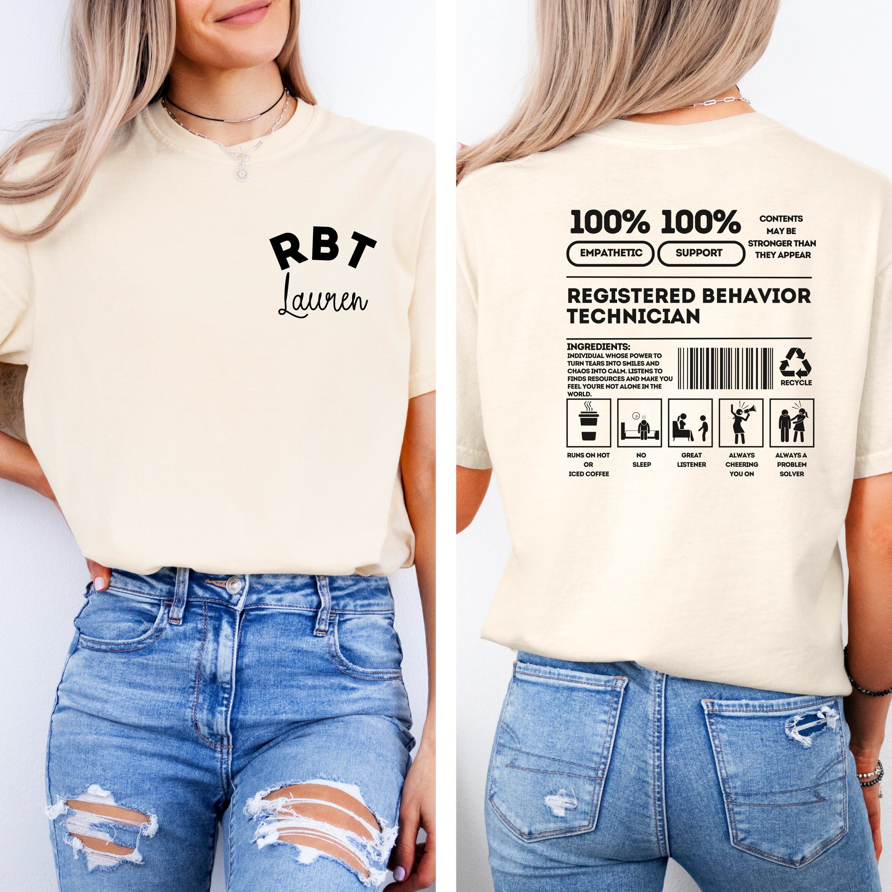 Personalized Registered Behavior Technician Tshirt, Behavior Therapist ...
