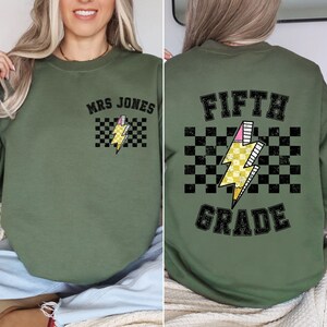 Personalized Fifth Grade Teacher Sweatshirt,  Custom Name 5th Grade Teacher Sweatshirt, Personalized Fifth Grade Teacher Gift, New Teacher
