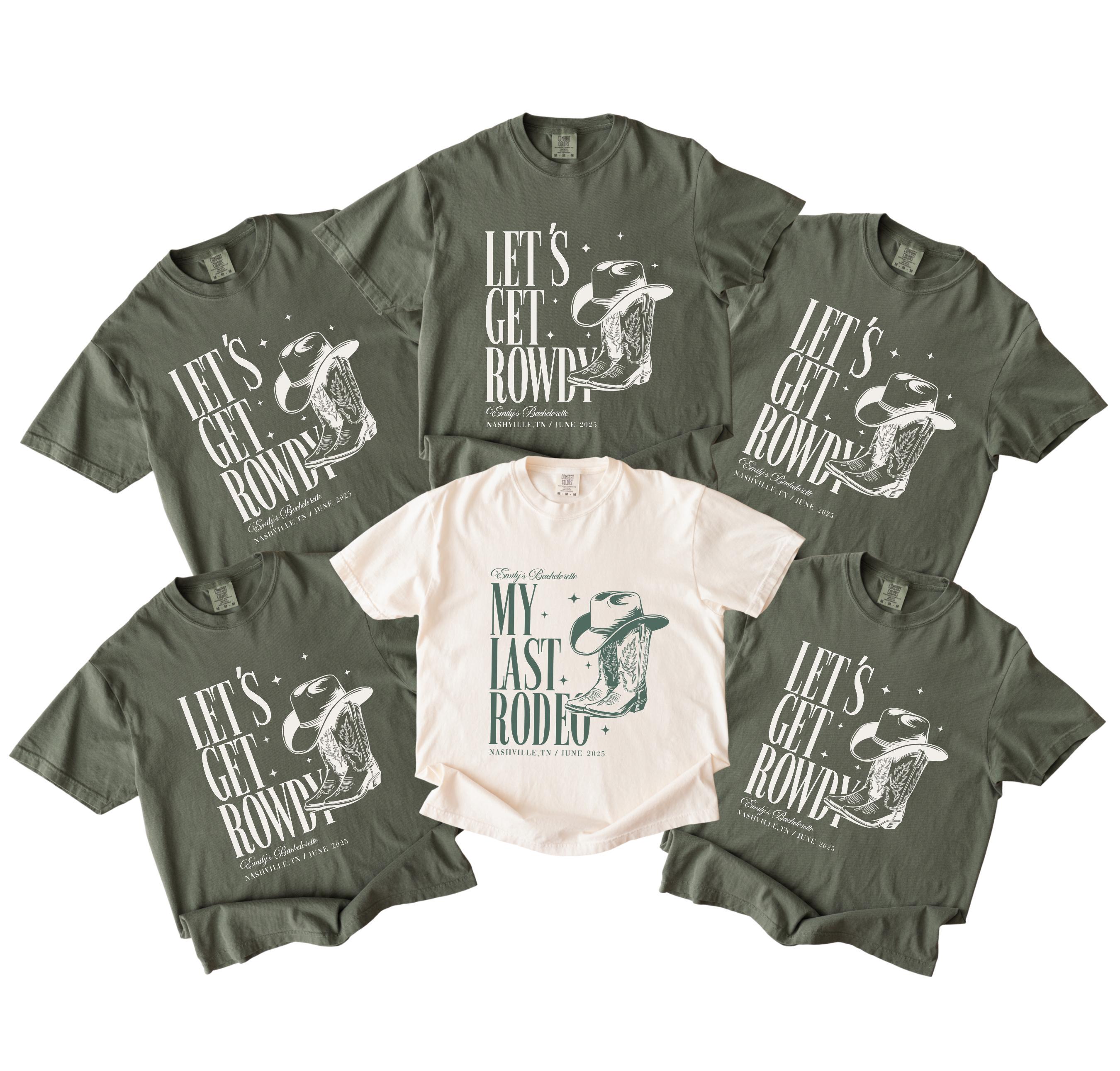 Personalized Custom Last Rodeo Bachelorette Shirts, Custom Western Bachelorette Party Shirts, Nashville Bachelorette Group Matching Shirts