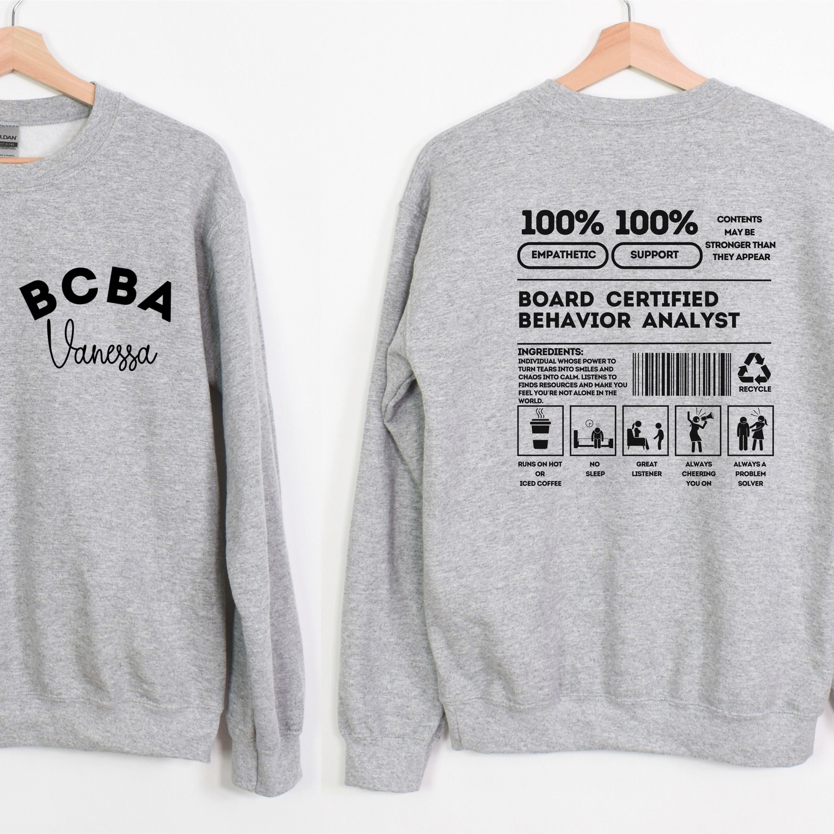 Board Certified Behavior Analyst Sweatshirt, Behavior Analyst Shirt ...