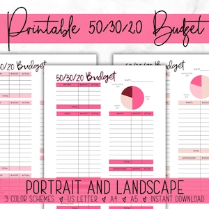 50/30/20 Budget Printable | Simple & Effective Budgeting