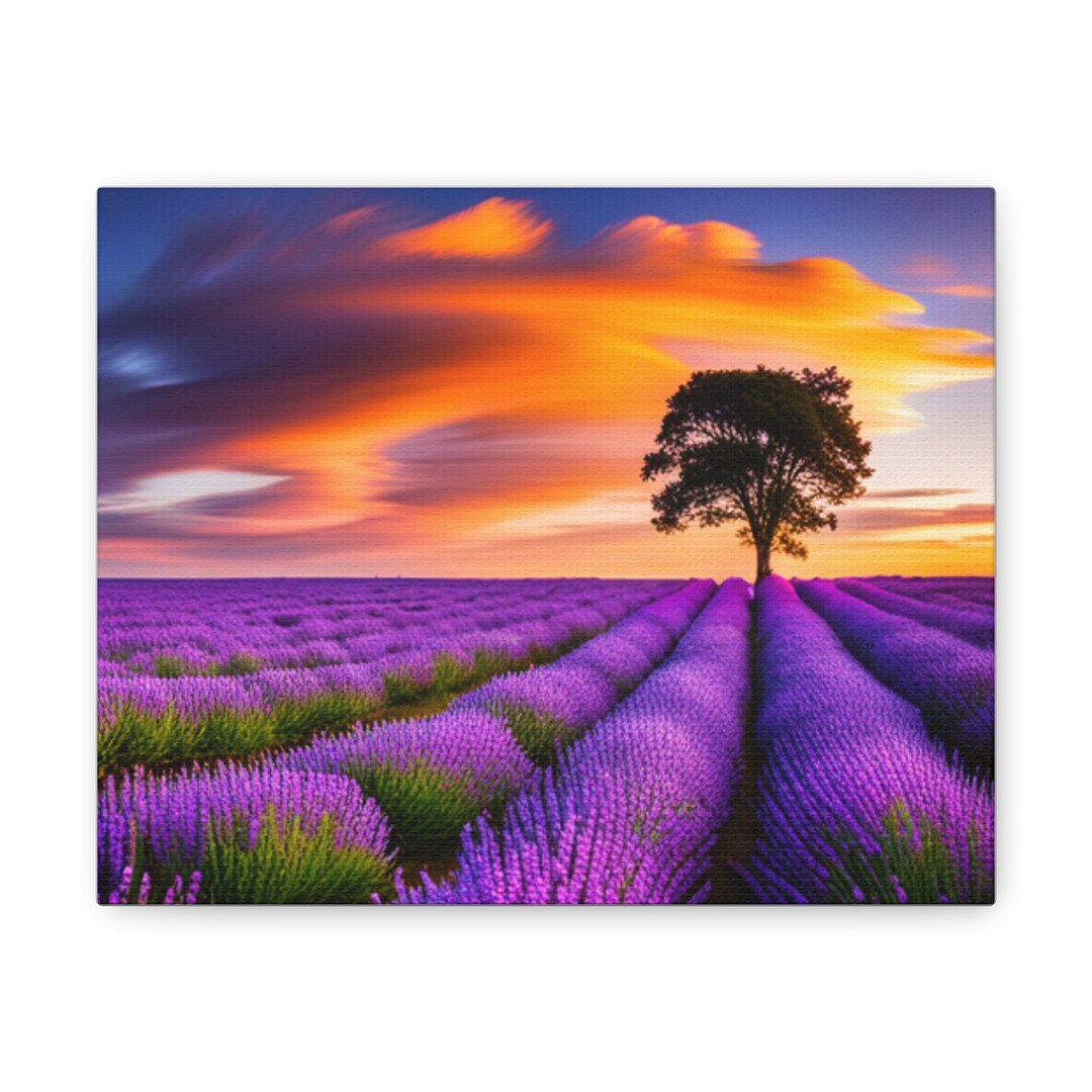 Lavender Fields Awakening - Dreamy Morning Sunrise Print - Pastel ...