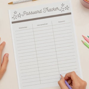 Password Tracker Printable & Editable / Password Keeper / Password Organizer / Password Log / Password Recovery / Instant Download PDF
