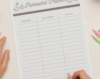 Password Tracker Printable & Editable / Password Keeper / Password Organizer / Password Log / Password Recovery / Instant Download PDF