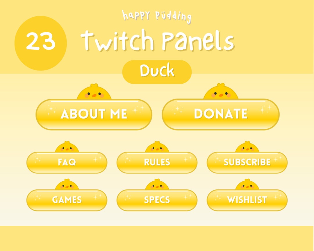 23 Kawaii Duck Twitch Panels for Twitch Etsy Portugal