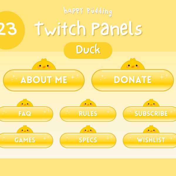 23 Kawaii Duck Twitch Panels for Twitch