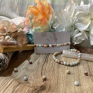 Sky Blue Jasper 6mm stone bracelet (single bracelet)