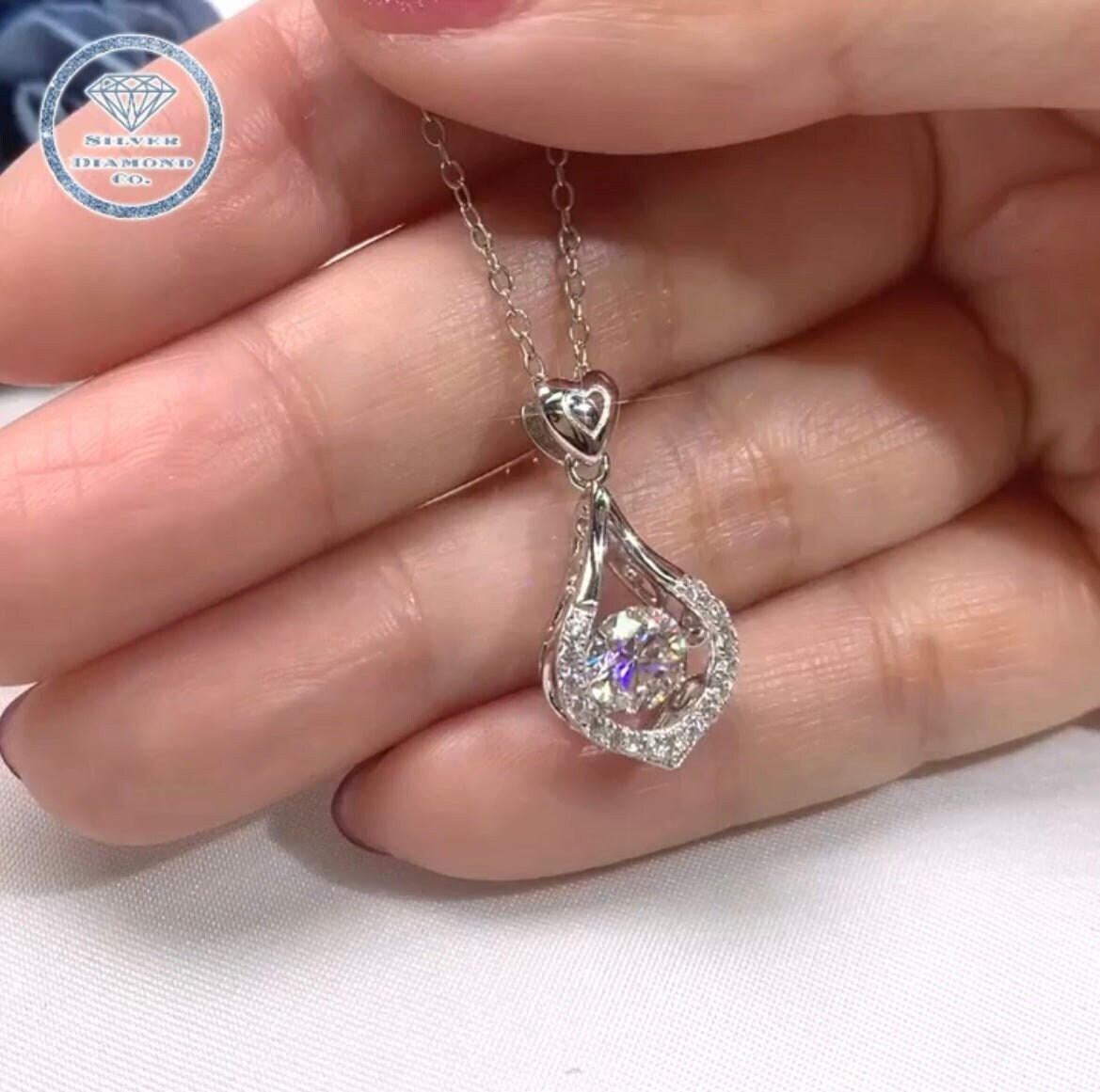 Pear Shaped Unstoppable Necklace Dancing Diamond Necklace Peoples 2025