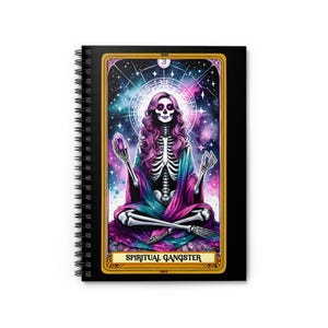 Spiritual Gangster tarot card design Spiral Notebook, Inspiring Journal for Creative Minds, Boho Decor, Art Lover Gift, Unique Stationery