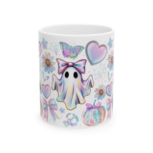 Ceramic Mug, cute ghost mug, Halloween coffee cup, spooky tea mug, ghost lover gift, 11oz mug, 15oz ceramic cup