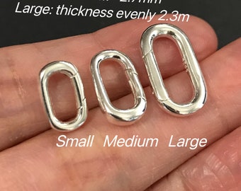 Sterling Silver Hinged Clasp: Rectangular Charm Connector