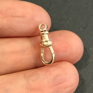 Solid 14k Yellow Gold Swivel Clasp: Charm Holder, Dog Clip