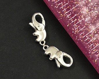 Set of 1 Sterling Silver Cute Little Elephant Clasp (1)