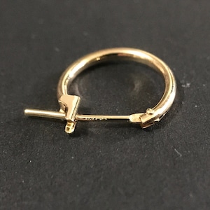 14K Solid Yellow Gold Tube Click Hoop Earrings, Huggies Earrings, 14K Gold Round Tube Earrings