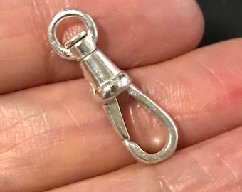 Sterling Silver Watch Swivel Charm Holder/Clasp, Sterling Silver Dog Clip, Swivel Connector, Swivel Charm Holder (1)