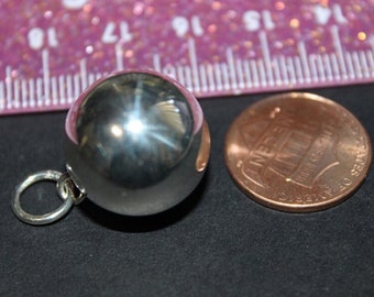 1 Pc Solid Sterling Silver Ball Pendant, Interchangeable Charm, Chunky Ball Pendant, Versatile Ball Pendant/Charm