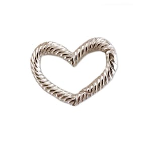 1 Pc Sterling Silver Hinged Heart Push Gate Clasp, Interchangeable, Heart Hinged Charm, Hinged Connector