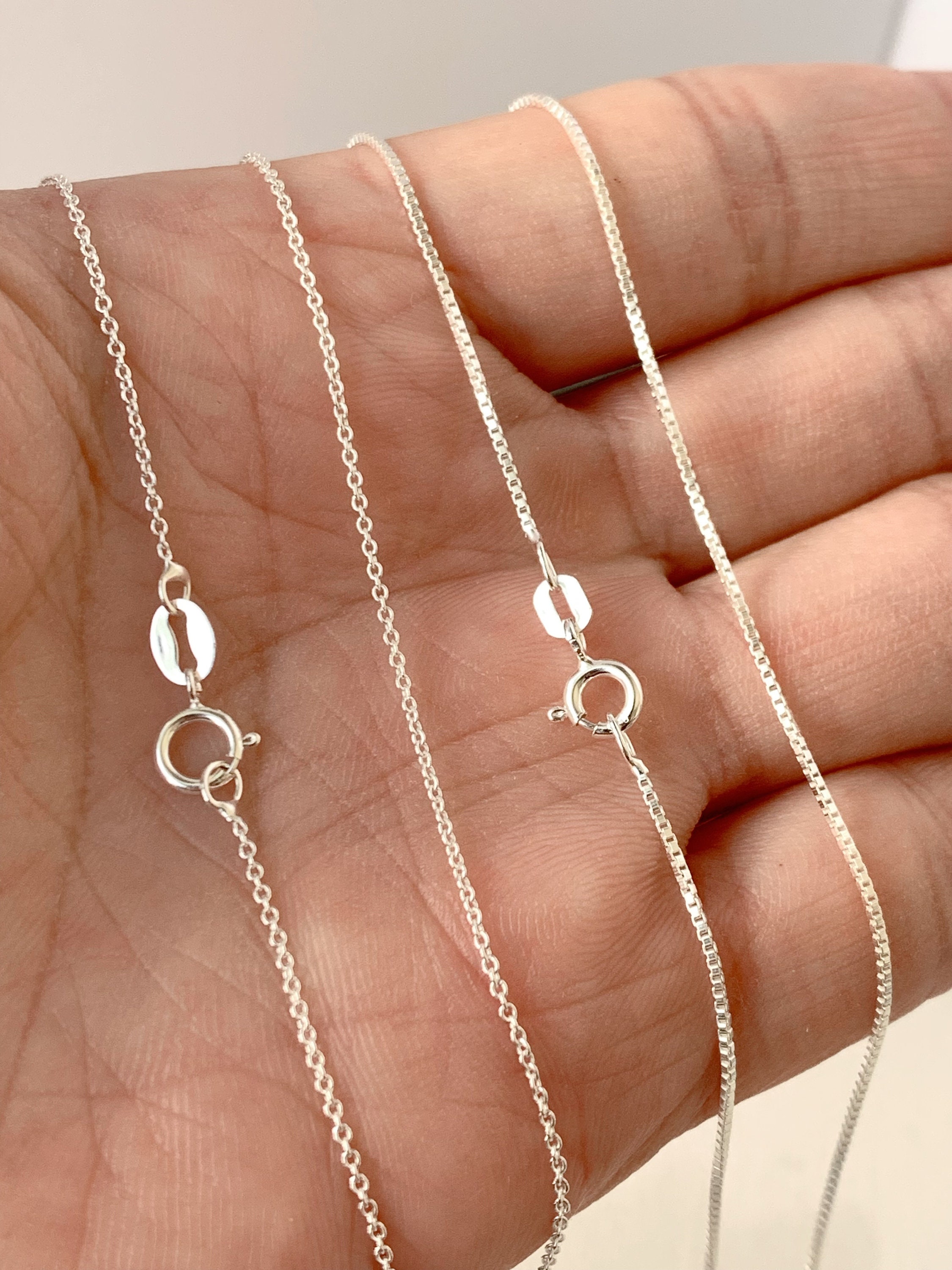 ネックレス・チョーカー BLENDOFF Cable Cut Chain 28mm Silver 925 Bead Chain Necklace 5mm Solid Sterling Silver 18