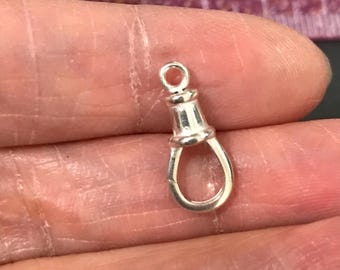 Sterling Silver Swivel Charm Holder: Watch Clip Connector