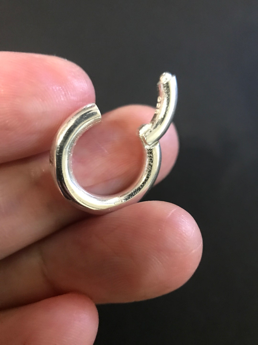 1 Pc Strong Best Quality Sterling Silver Chunky Pull to Open Hinged